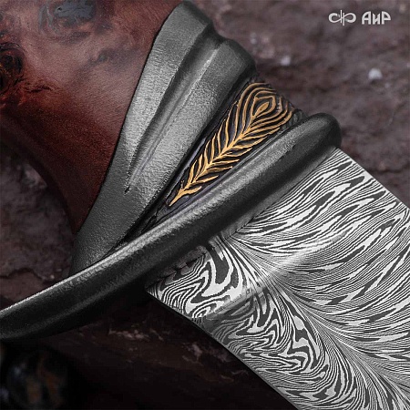  Авторский нож Чернокрылый павлин, авторские ножны № 39240 - мастера Златоуста