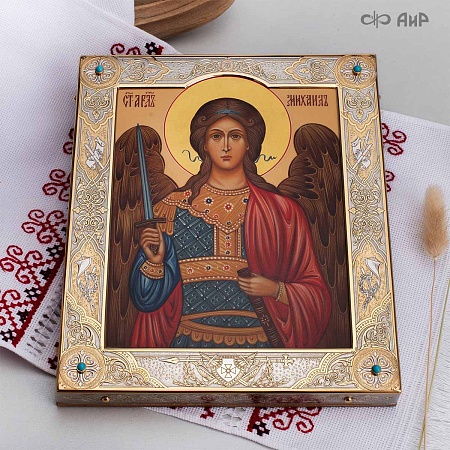 Икона в окладе Архангел Михаил (ручная работа) № 39159 - мастера Златоуста