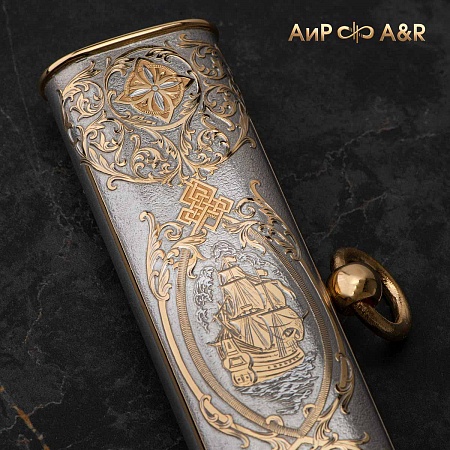  Авторский морской палаш "Флотилия" № 37196 - мастера Златоуста