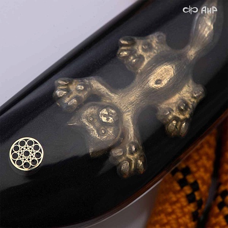  Авторский нож Котэ, ZDI-1016, узор твист, латунь, патинирование - мастера Златоуста