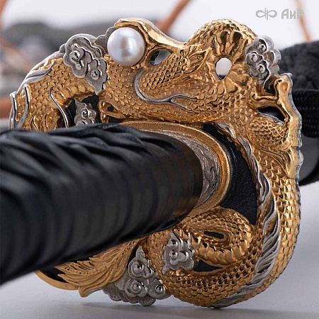  Авторская катана Золотой дракон № 39201 - от мастеров Златоуста