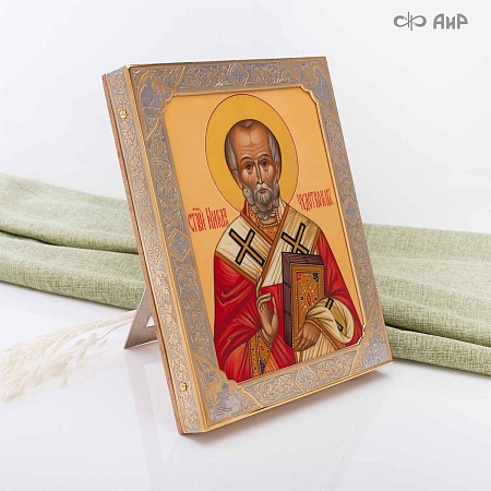  Икона в окладе Святитель Николай Чудотворец (ручная работа) № 39139 - мастера Златоуста