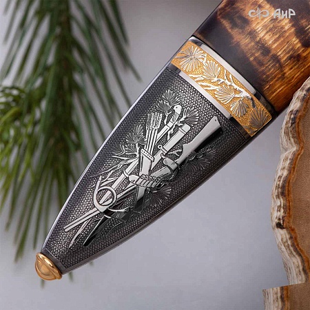 Авторский охотничий кинжал Русский лес № 39243 - мастера Златоуста