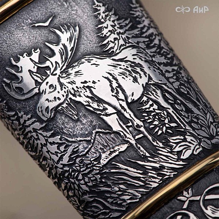  Гарнитур охотничий Великаны леса, с хиршфангером № 39207 - мастера Златоуста