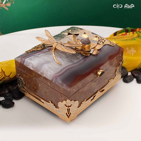  Авторская шкатулка Стрекоза и лотос № 39044 - мастера Златоуста