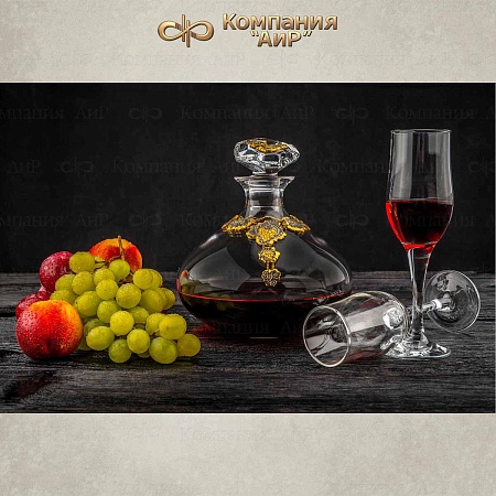 Декантер для вина Вкус винограда (ручная работа) № 35934 - мастера Златоуста