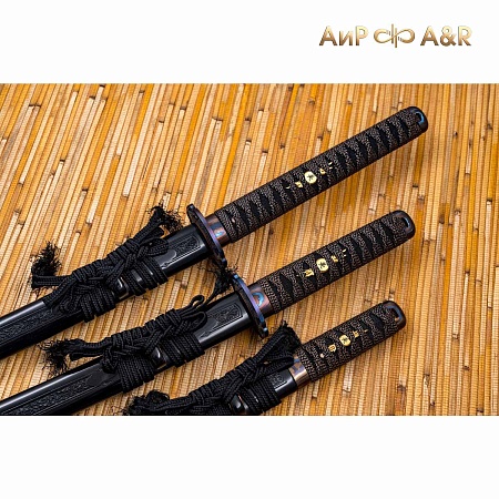 Набор самурайских мечей Фудзи ручной работы № 36737 - от мастеров Златоуста
