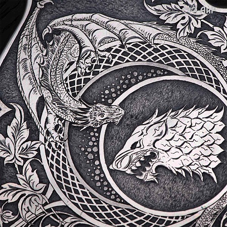  Авторский кинжал Лёд и Пламя № 39223 - мастера Златоуста