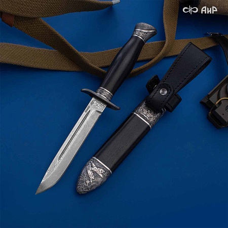 Нож Финка-2 Авиатор ручной работы (в серебре) № 39251 - мастера Златоуста