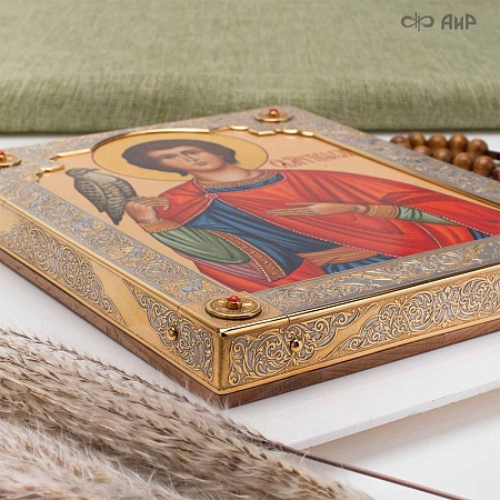  Икона в окладе Святой Мученик Трифон (ручная работа) № 39140 - мастера Златоуста