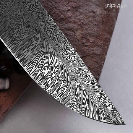  Авторский нож Чернокрылый павлин, авторские ножны № 39239 - мастера Златоуста