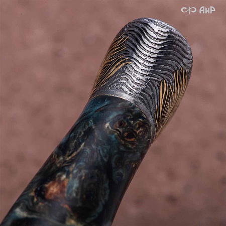  Авторский нож Чернокрылый павлин, авторские ножны № 39239 - мастера Златоуста