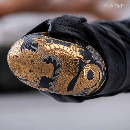  Авторская катана Золотой дракон № 39201 - от мастеров Златоуста