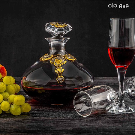 Декантер для вина Вкус винограда (ручная работа) № 35934 - мастера Златоуста