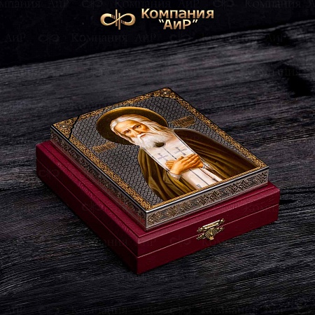 Икона в окладе "Преподобный Серафим Саровский" (ручная работа) № 17332 - мастера Златоуста