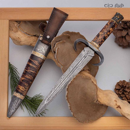  Авторский охотничий кинжал Русский лес № 39243 - мастера Златоуста
