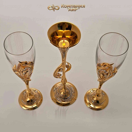 Авторский набор для шампанского Вечерняя рапсодия № 5128 - мастера Златоуста