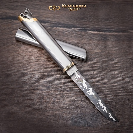 Авторский нож "Скакуны" № 33884 - мастера Златоуста