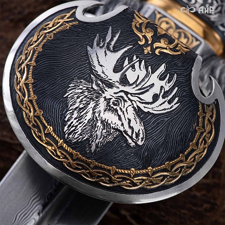  Гарнитур охотничий Великаны леса, с хиршфангером № 39207 - мастера Златоуста