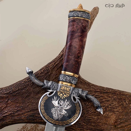  Гарнитур охотничий Великаны леса, с хиршфангером № 39207 - мастера Златоуста