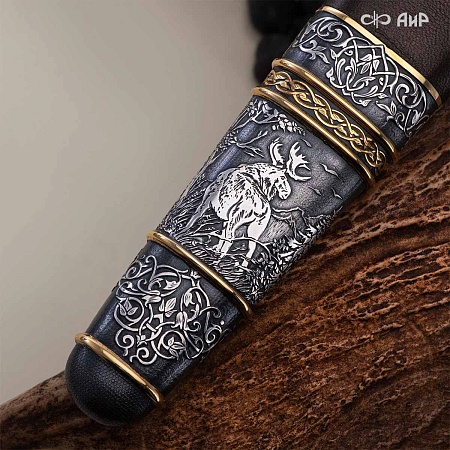  Гарнитур охотничий Великаны леса, с хиршфангером № 39207 - мастера Златоуста