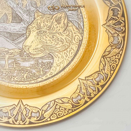  Водочный набор ручной работы "Земля леопардов" № 37246 - от мастеров Златоуста