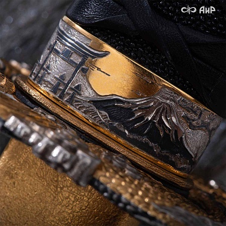  Авторская катана Золотой дракон № 39201 - от мастеров Златоуста