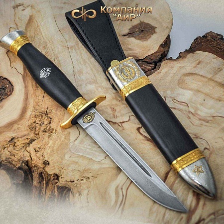  Нож Финка-2 НКВД ручной работы (ZDI-1016, комбинированные ножны, скрим) - мастера Златоуста