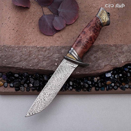  Авторский нож Чернокрылый павлин, авторские ножны № 39240 - мастера Златоуста