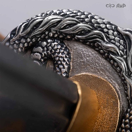  Авторская катана Золотой дракон № 39201 - от мастеров Златоуста