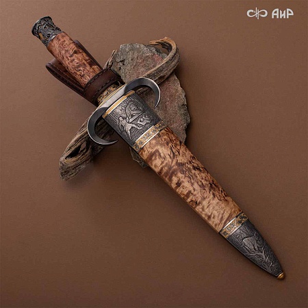  Авторский охотничий кинжал Русский лес № 39185 - мастера Златоуста