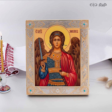 Икона в окладе Архангел Михаил (ручная работа) № 39159 - мастера Златоуста
