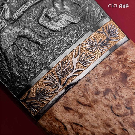 Авторский охотничий кинжал Русский лес № 39184 - мастера Златоуста  Авторский охотничий кинжал Русский лес № 39184 - мастера Златоуста