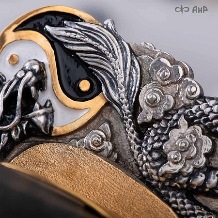  Авторская катана Золотой дракон № 39201 - от мастеров Златоуста