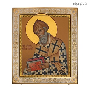  Икона в окладе "Святой Спиридон Тримифунтский" (ручная работа) № 37686 - мастера Златоуста