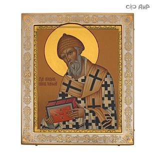  Икона в окладе Святой Спиридон Тримифунтский (ручная работа) № 37686 - мастера Златоуста