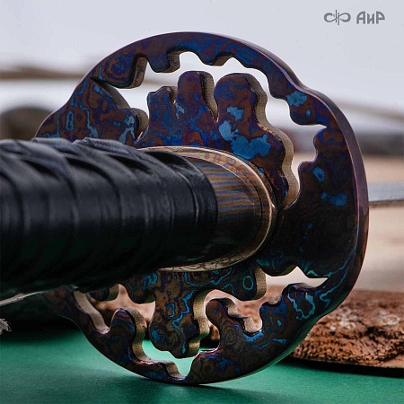 Катана Большая волна ручной работы № 39205 - от мастеров Златоуста