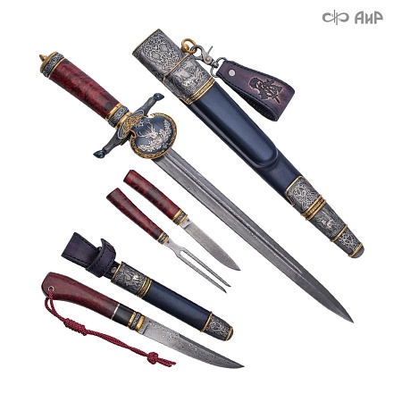  Гарнитур охотничий Царская охота № 39191 - мастера Златоуста