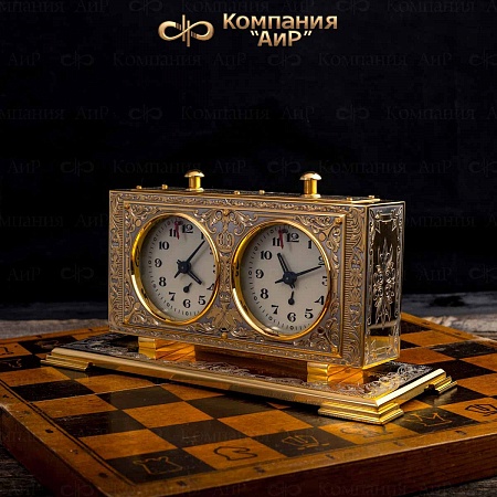 Часы "Шахматные" ручной работы № 6176 - мастера Златоуста
