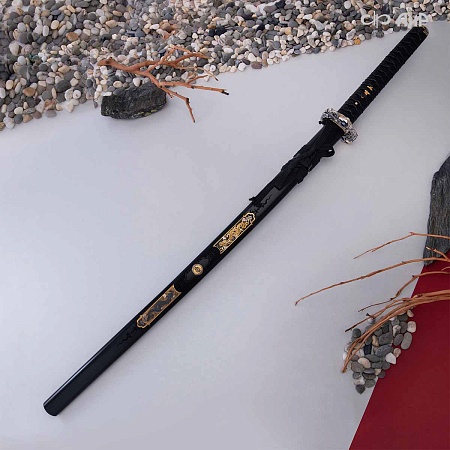  Авторская катана Золотой дракон № 39201 - от мастеров Златоуста