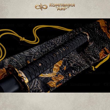 Авторская катана "Золотой дракон" № 36109 - от мастеров Златоуста