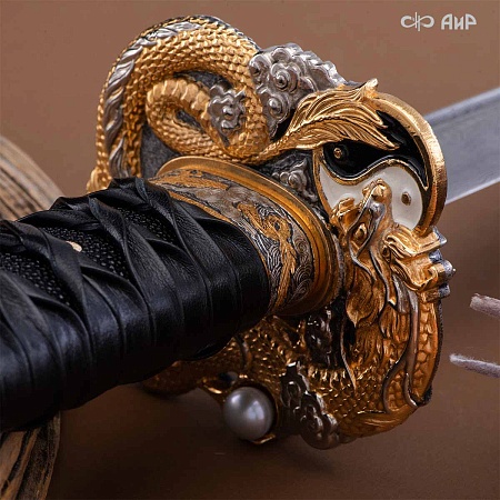  Вакидзаси Золотой дракон ручной работы № 39252 - от мастеров Златоуста