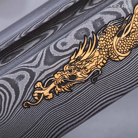  Авторская катана Золотой дракон № 39201 - от мастеров Златоуста