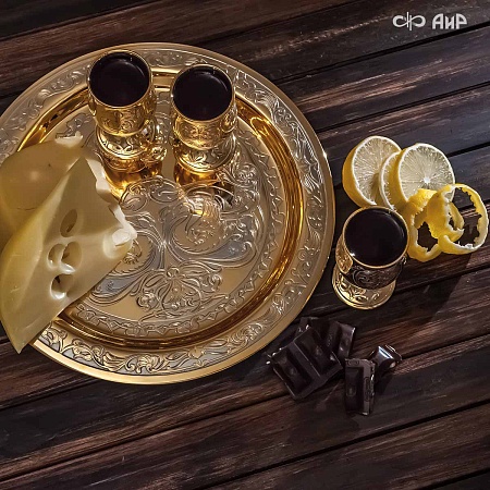 Коньячный набор Теплая компания ручной работы № 1903 - мастера Златоуста