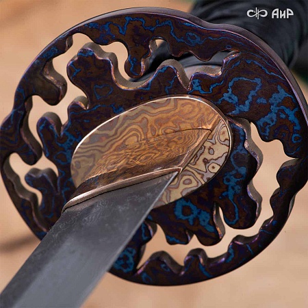 Катана Большая волна ручной работы № 39205 - от мастеров Златоуста
