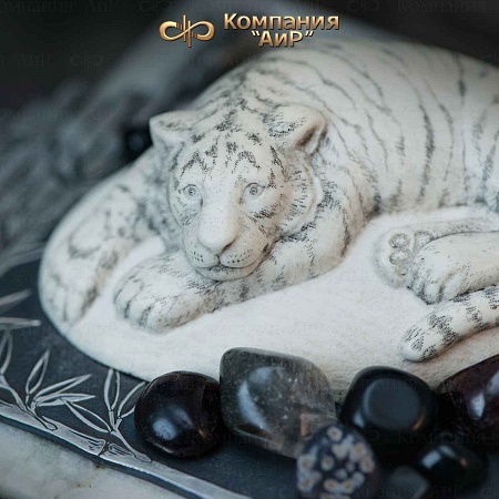 Авторская шкатулка "Белый тигр" № 35290 - мастера Златоуста