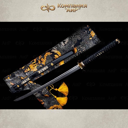Авторская катана "Золотой дракон" № 36109 - от мастеров Златоуста