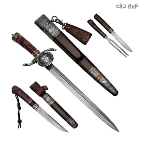  Гарнитур охотничий Великаны леса, с хиршфангером № 39207 - мастера Златоуста