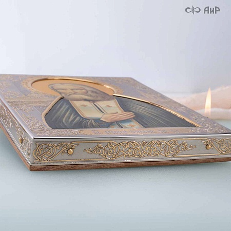  Икона в окладе Преподобный Серафим Саровский (ручная работа) № 39189 - мастера Златоуста