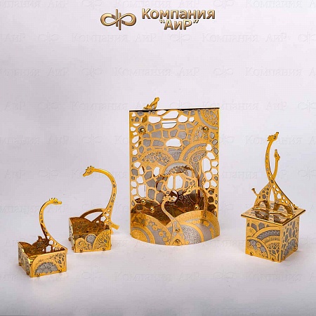  Авторский настольный набор "Жирафы" № 7144, 7149, 7152 - мастера Златоуста